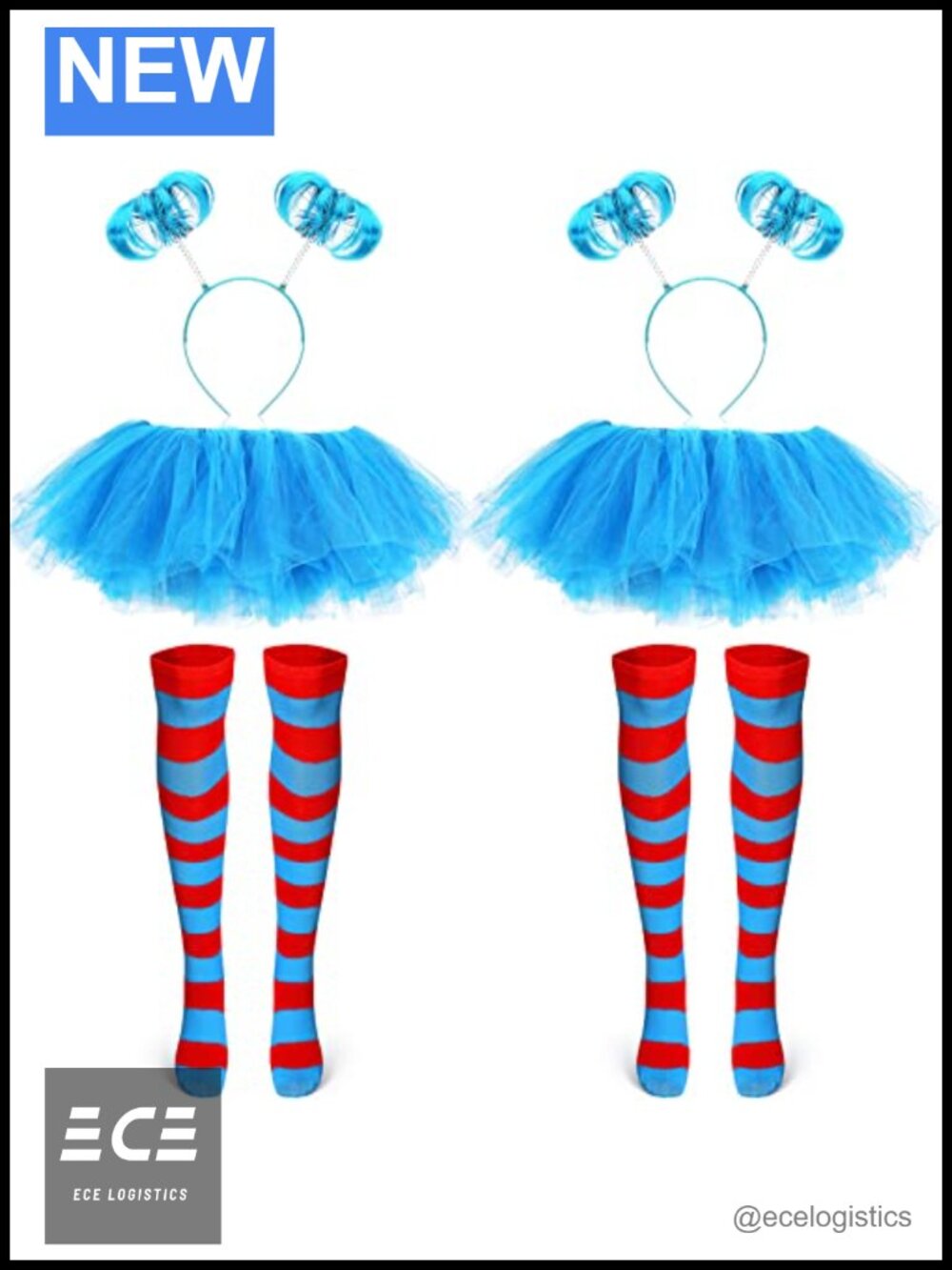 Tulle Tutu Skirt Over Knee Stockings Headband Costume Set